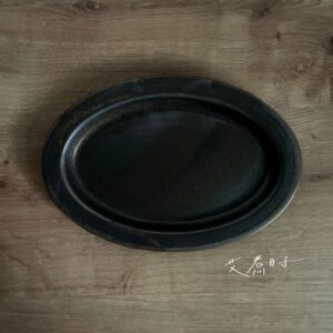 Alternative view of Ancient Pottery|古陶 美濃燒 橢圓盤 (古銅)