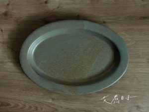 Alternative view of Ancient Pottery｜古陶 美濃燒 橢圓盤 (復古灰綠)