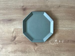 Angle｜壽山窯 八角方盤 復古灰綠