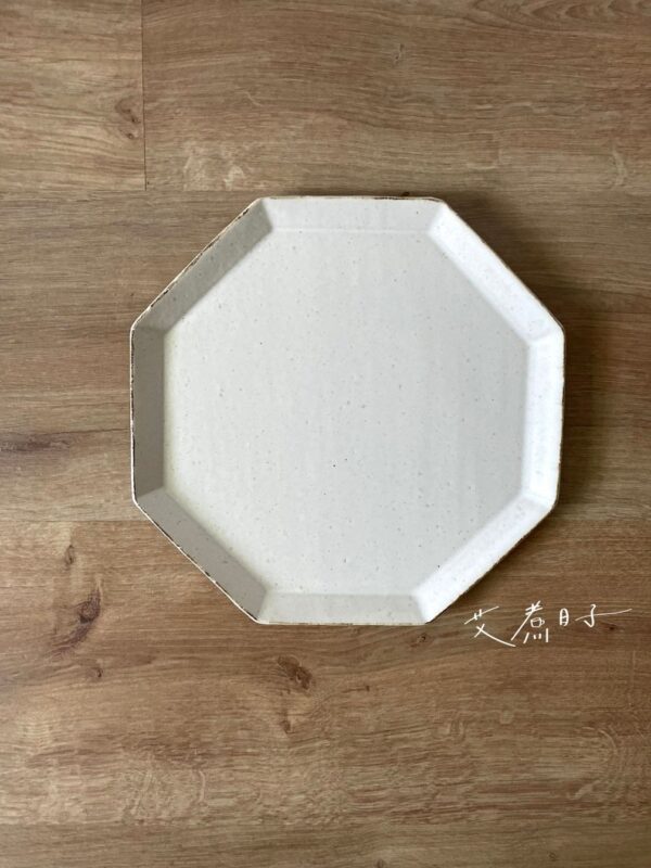 Angle｜壽山窯 八角方盤 奶油白