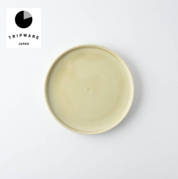 Trip Ware｜美濃燒 再生陶器 淺圓盤 (象牙米)