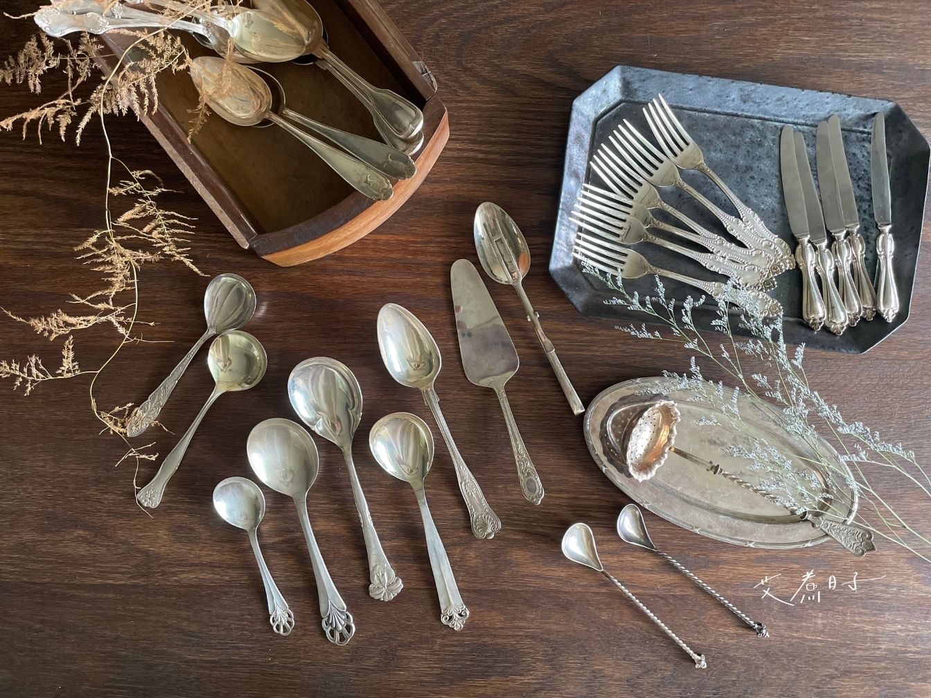 北歐老件|古董銀17.2cm造型飾紋餐勺:圖片 6