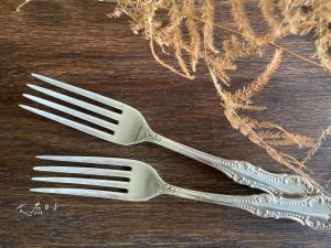 北歐老件|古董銀19cm餐叉