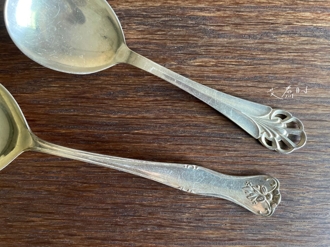 北歐老件|古董銀孔洞飾紋14.7cm 肉湯勺:圖片 3