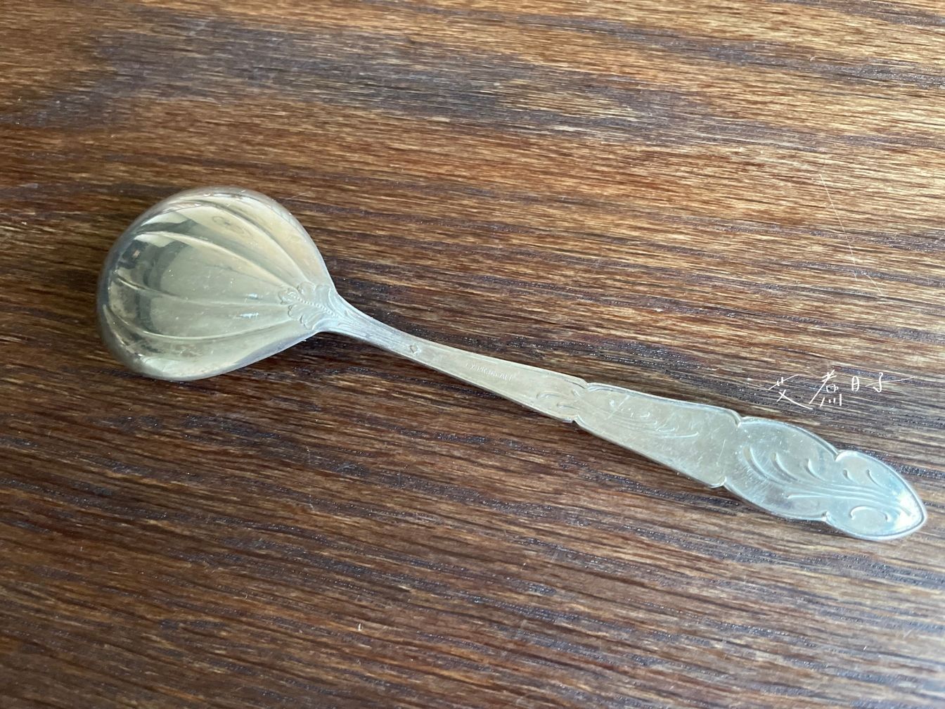 北歐老件|古董銀17.2cm造型飾紋餐勺:圖片 4
