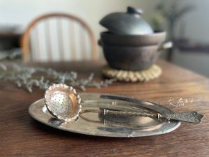 北歐老件|古董銀23cm造型漏勺