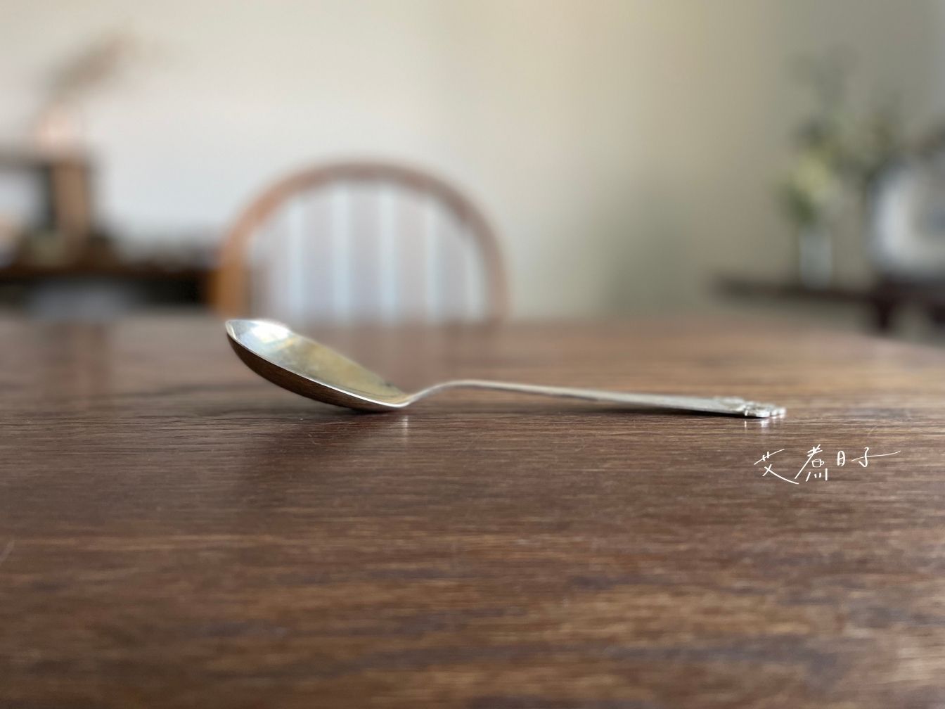 北歐老件|古董銀特殊飾紋20~22.3cm分餐勺:圖片 9