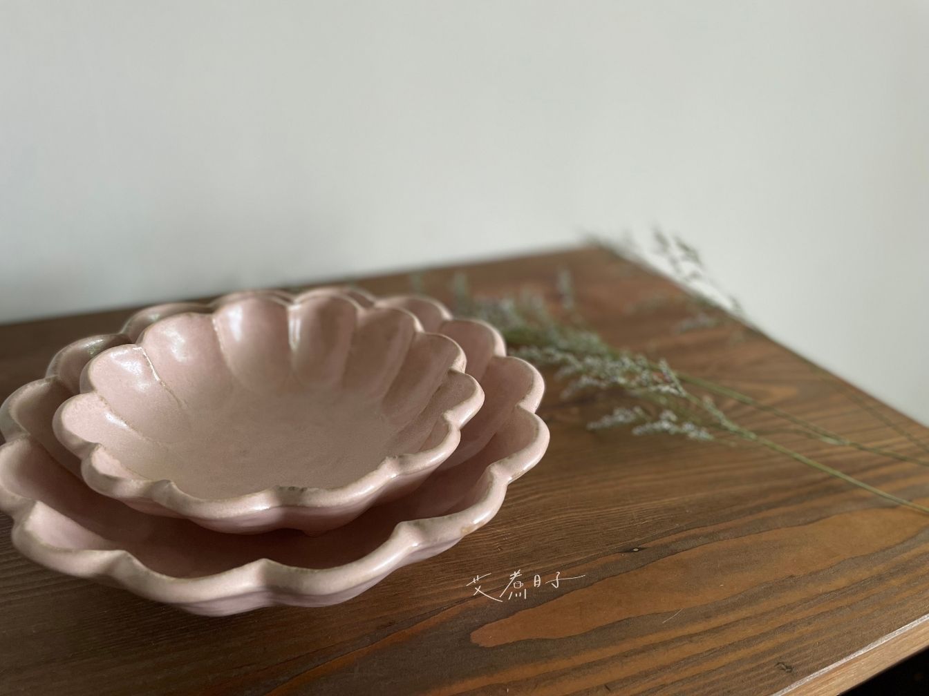 小兵|日本製 21.5cm 粉引花缽 (桃煉):圖片 4