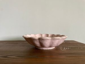 小兵｜日本製 21.5cm 粉引花缽 (桃煉)