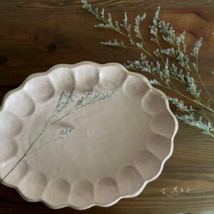 Alternative view of 小兵|29cm 粉引橢圓盤 (桃煉)