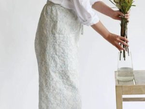 Horn Please｜印度手工 voile紗 純棉 刺繡圍裙 (清爽藍)