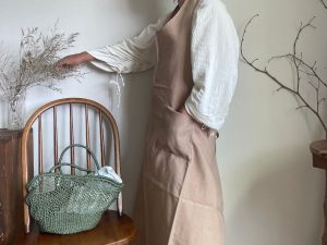 Horn Please｜印度手工 100%麻 柔美色系 繞脖圍裙 - 藕杏