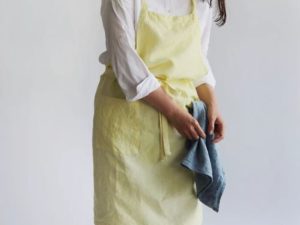Horn Please｜印度手工 100%麻 可掛擦手巾 圍裙 - 溫柔黃