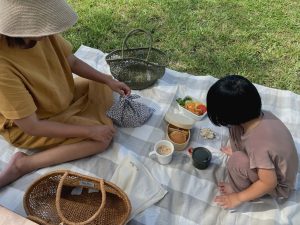 Horn Please｜印度製 純棉野餐墊/萬用巾 (淺灰)