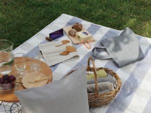 Horn Please｜印度製 純棉野餐墊/萬用巾 (暖藍)