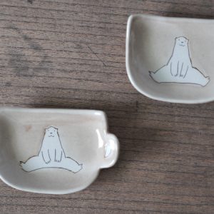 信樂燒 北極熊小碟