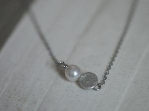 Alternative view of kohachiro｜日本手作錫飾品 鎚目紋×阿古屋珍珠 項鍊