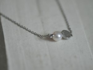 kohachiro｜日本手作錫飾品 鎚目紋×阿古屋珍珠 項鍊