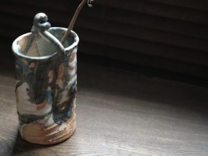 信樂燒花器｜直筒