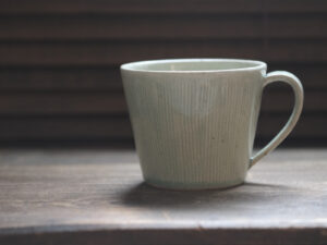 信樂燒馬克杯｜白釉刷紋